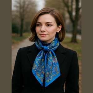 Tabi blue Stunning Paisley and Floral pattern,100% polyester fine and soft Scarf